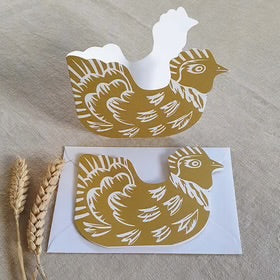 Yellow Hen Easter Card by Kate Millbank - THE BRISTOL ARTISAN