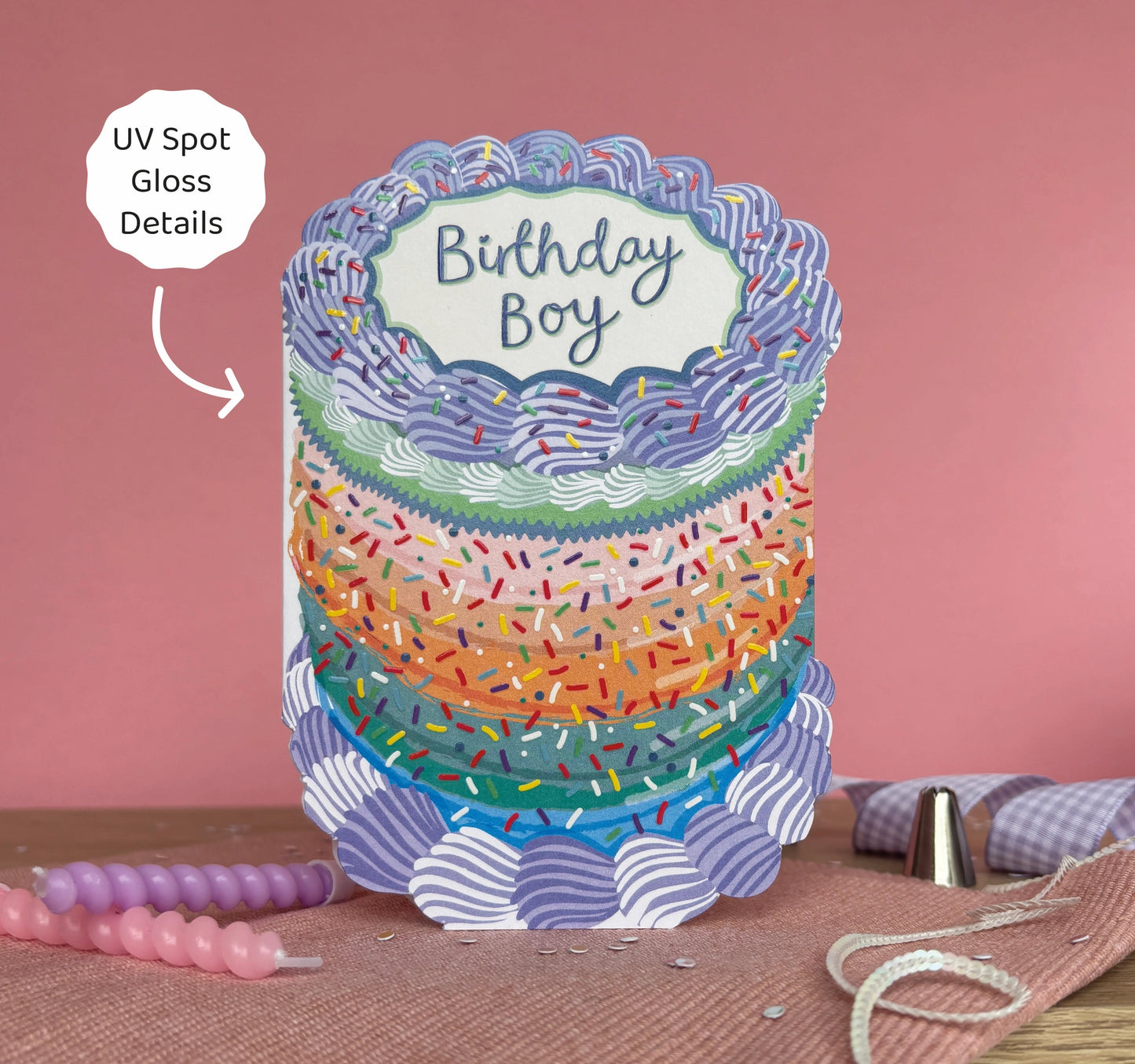 Birthday Boy Cake Card - THE BRISTOL ARTISAN