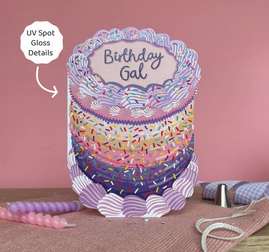 Birthday Gal Cake Card - THE BRISTOL ARTISAN