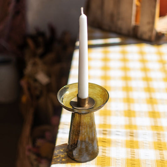 Olive Green recycled Glass Candleholder - The Bristol Artisan Handmade Sustainable Gifts and Homewares.