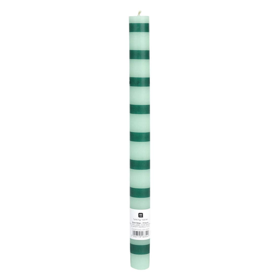 Green Stripe Straight Dinner Candle