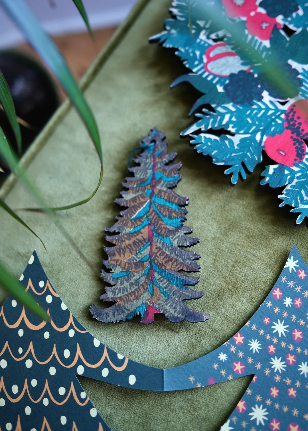 Christmas Tree screen printed wooden decoration Coming soon - The Bristol Artisan Handmade Sustainable Gifts and Homewares.