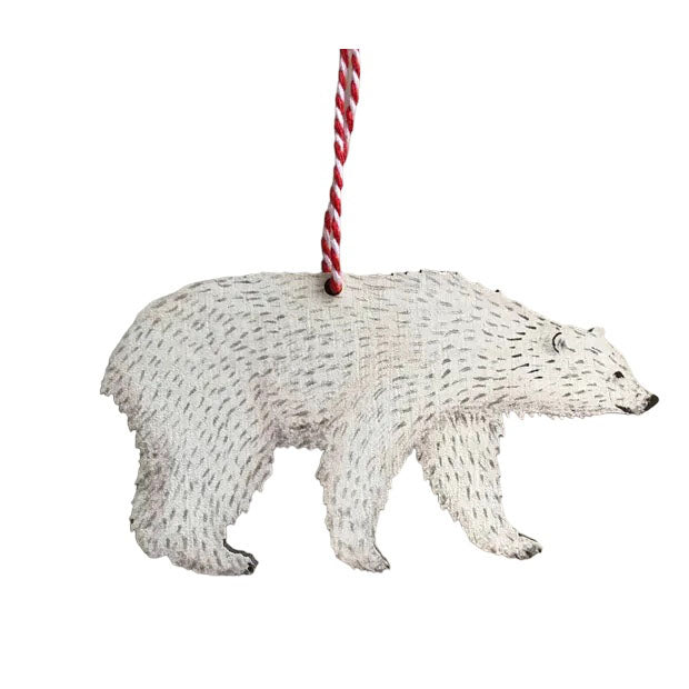 Polar Bear Wooden Christmas decoration - The Bristol Artisan Handmade Sustainable Gifts and Homewares.