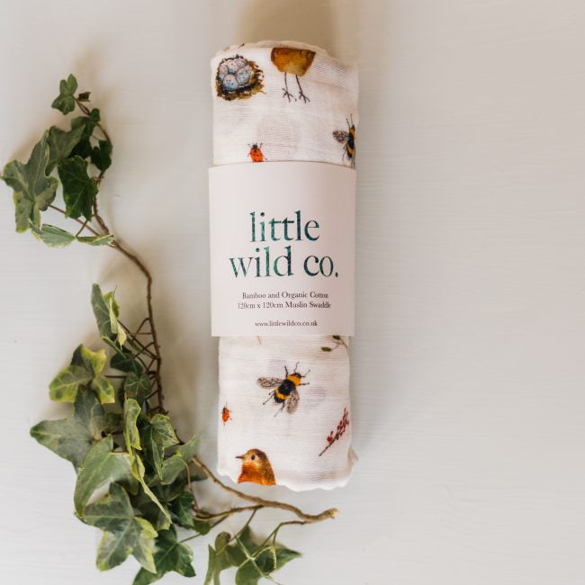 Hedgerow muslin swaddle - The Bristol Artisan Handmade Sustainable Gifts and Homewares.