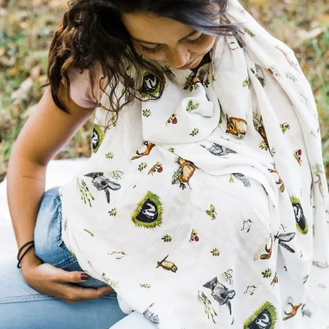 Woodland Friends muslin swaddle - The Bristol Artisan Handmade Sustainable Gifts and Homewares.