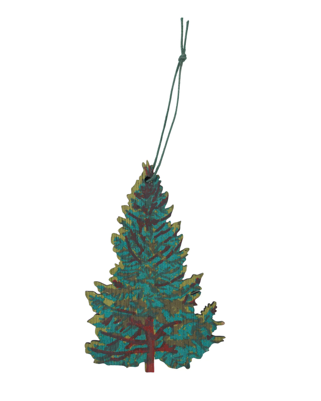 Christmas Tree screen printed wooden decoration - THE BRISTOL ARTISAN