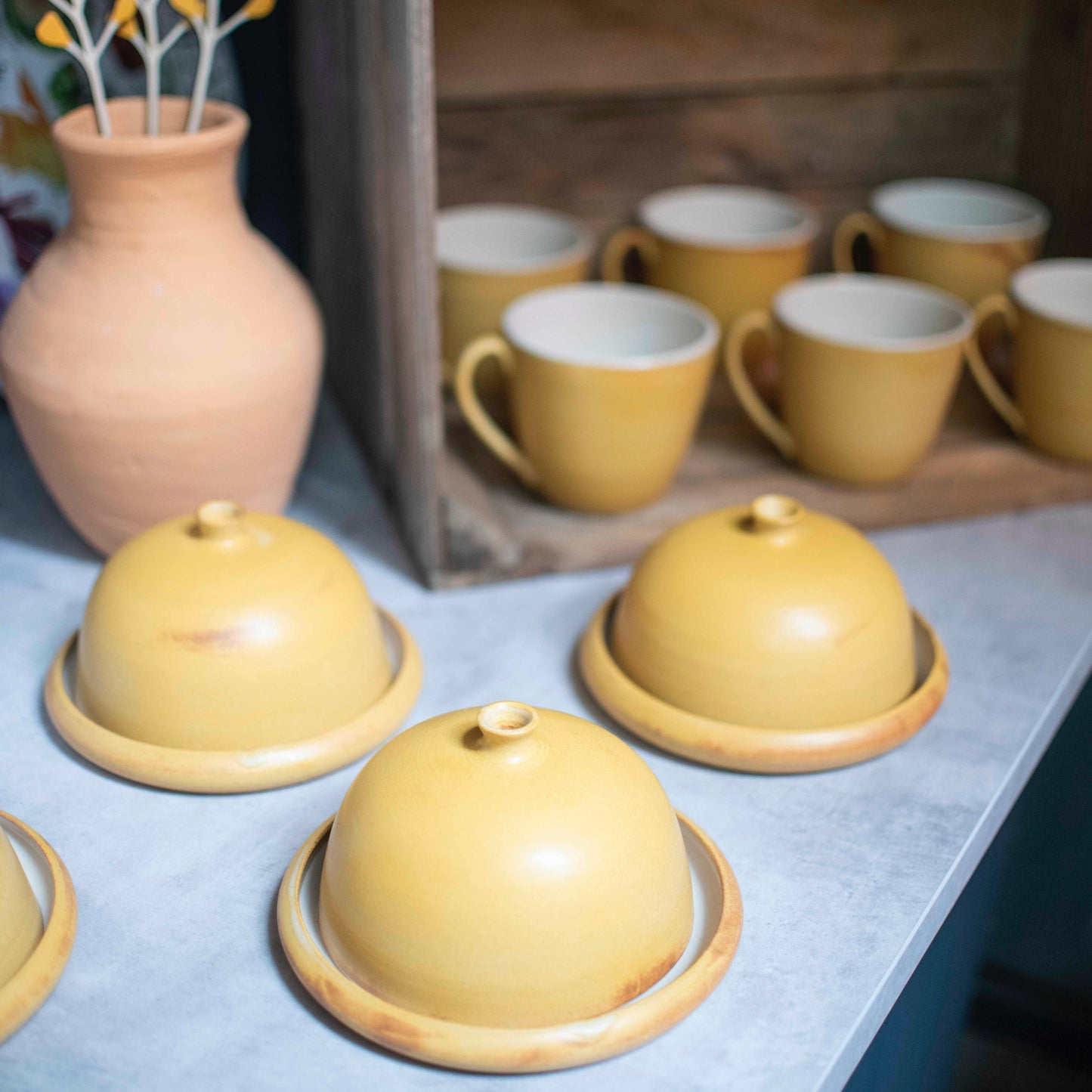 Ceramic Butter Dish in Sunshine Yellow - THE BRISTOL ARTISAN