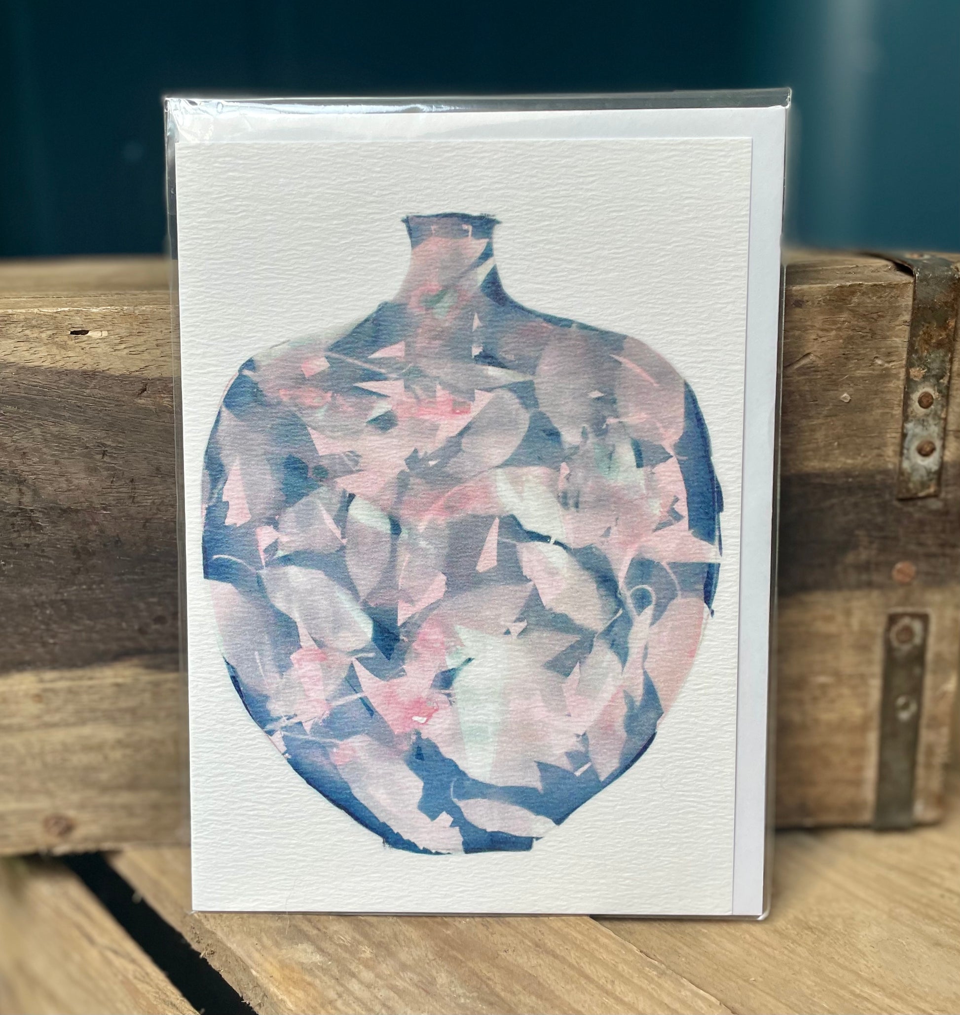 Botanical vase card - pink - The Bristol Artisan Handmade Sustainable Gifts and Homewares.