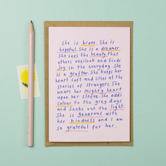 She is… Inspirational Female Card - THE BRISTOL ARTISAN