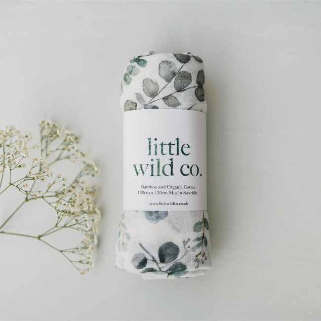 Eucalyptus muslin swaddle - The Bristol Artisan Handmade Sustainable Gifts and Homewares.