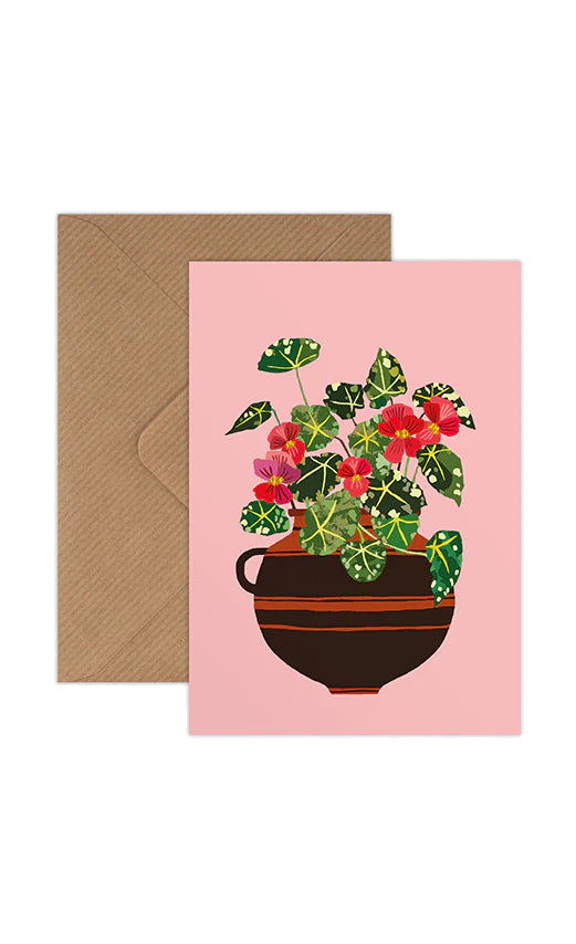 Brie Harrison Begonia Card - The Bristol Artisan Handmade Sustainable Gifts and Homewares.