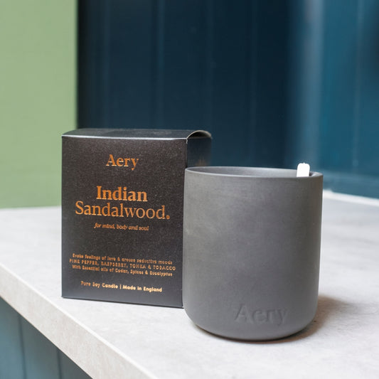 Indian Sandalwood Scented Plant Based Wax candle In A Reusable Clay Pot - THE BRISTOL ARTISAN