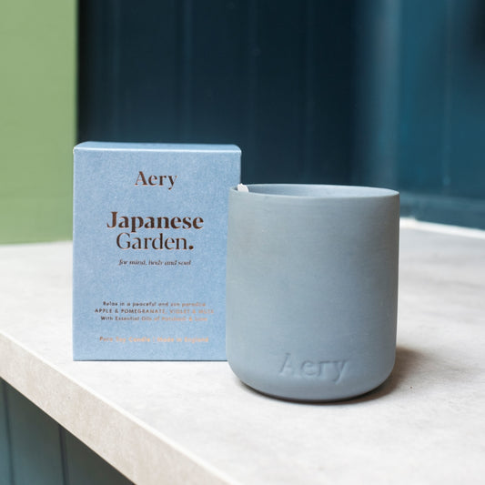 Japanese Garden Scented Plant Based Wax Candle in A Reusable clay pot - THE BRISTOL ARTISAN