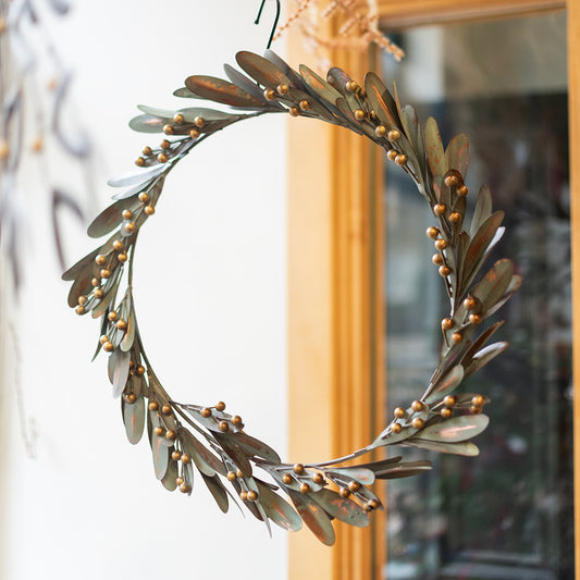 Golden berry Metal Wreath