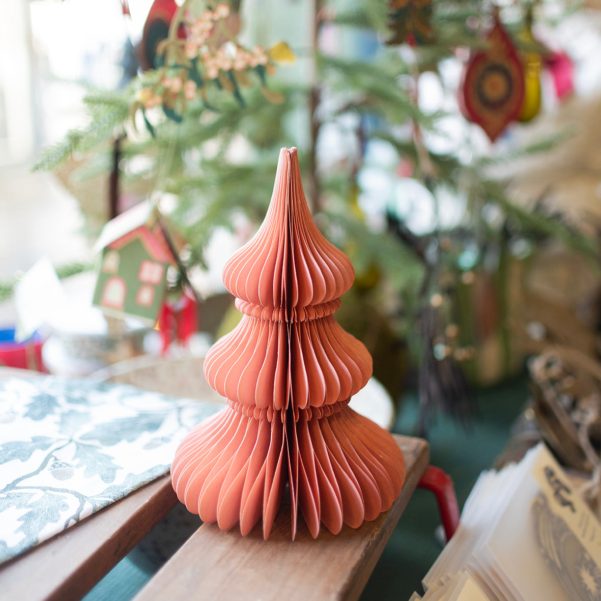 Honeycomb paper tree decoration - Rose - THE BRISTOL ARTISAN