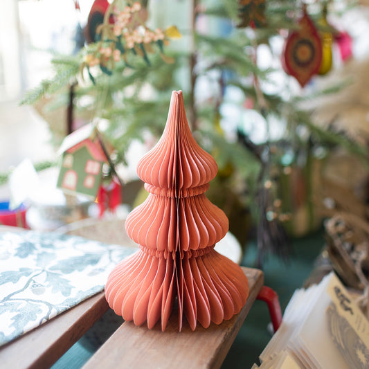 Honeycomb paper tree decoration - Rose - THE BRISTOL ARTISAN