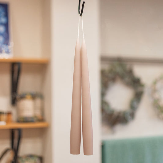 Latte Taper Candles - Pair