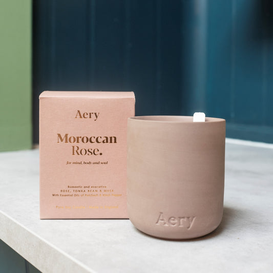 Moroccan Rose Scented Plant Based Wax Candle In A Reusable Clay Pot - THE BRISTOL ARTISAN