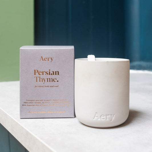 Persian Thyme Scented Plant Based Wax candle In A Reusable Clay Pot - THE BRISTOL ARTISAN