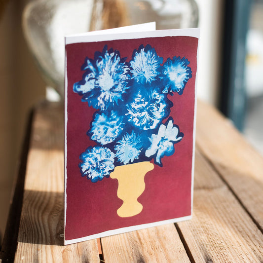 Dahlias Series Vase Six - Greeting Card - The Bristol Artisan Handmade Sustainable Gifts and Homewares.