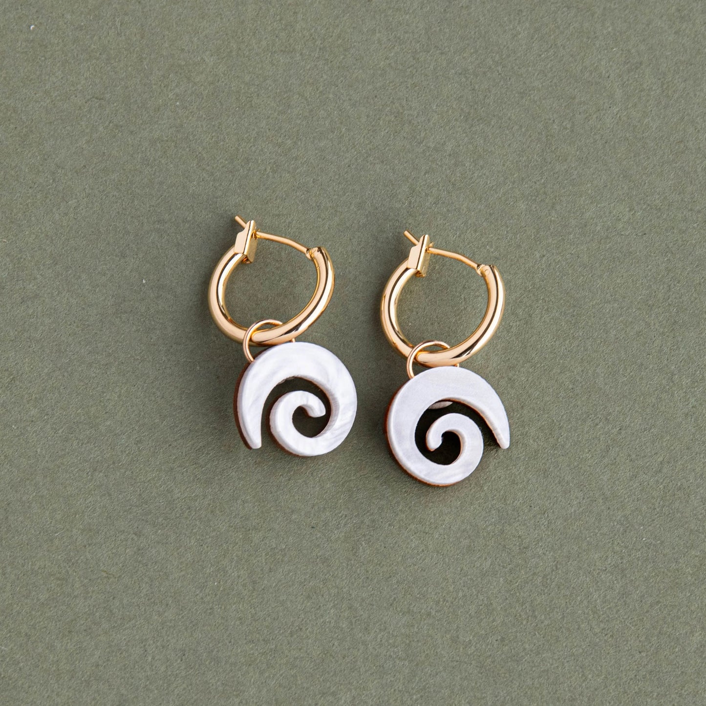 Swirl Marble Hoop Earrings