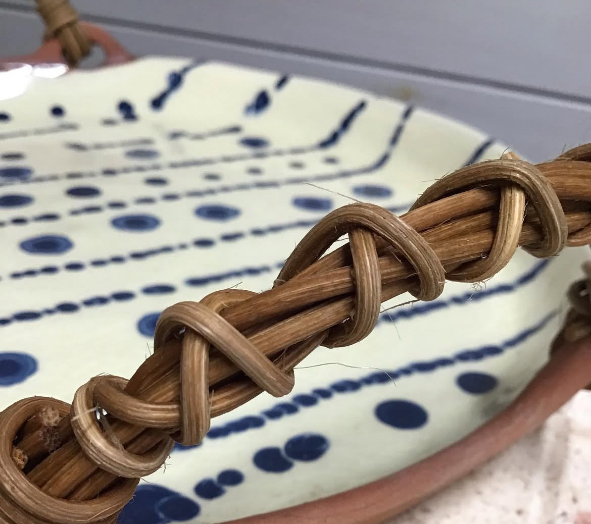 Dash Dot Woven Handle Platter - THE BRISTOL ARTISAN