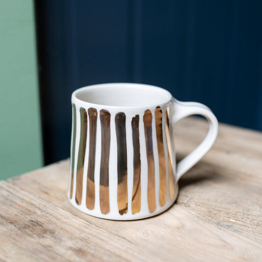 24 Karat Gold stripe Stoneware Mug - THE BRISTOL ARTISAN