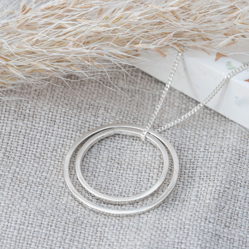 Double Circle Necklace - Silver - THE BRISTOL ARTISAN