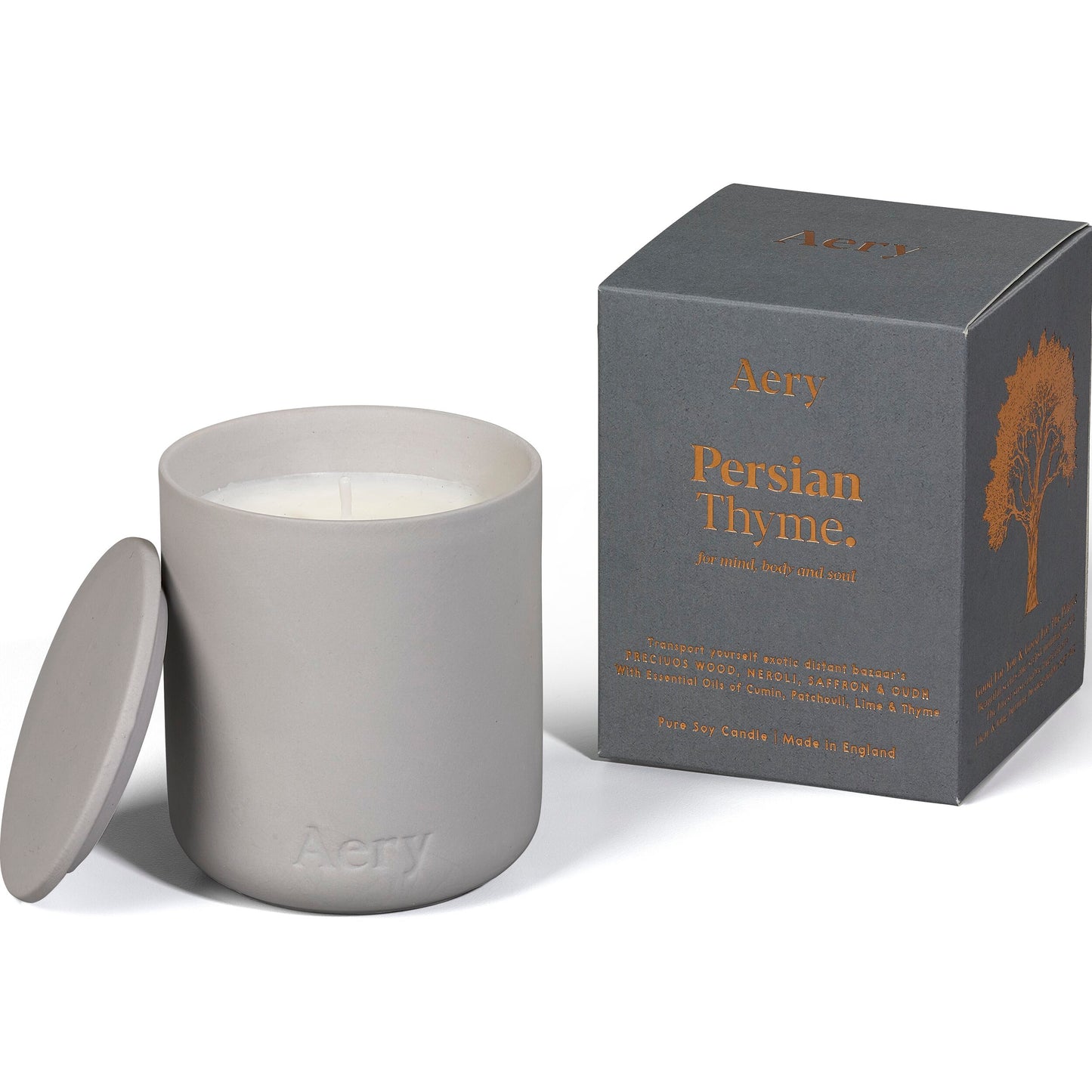 Persian Thyme Scented Plant Based Wax candle In A Reusable Clay Pot - THE BRISTOL ARTISAN