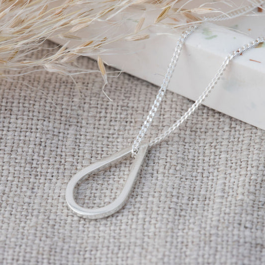 Small teardrop necklace - silver - THE BRISTOL ARTISAN