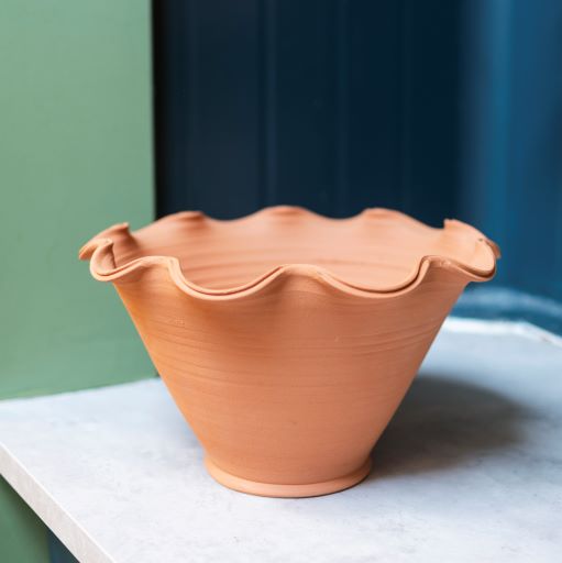 Bristol Scalloped Terracotta pot - medium - Collection only - The Bristol Artisan Handmade Sustainable Gifts and Homewares.