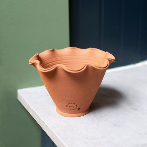 Bristol Scalloped Terracotta pot - small - collection only - The Bristol Artisan Handmade Sustainable Gifts and Homewares.