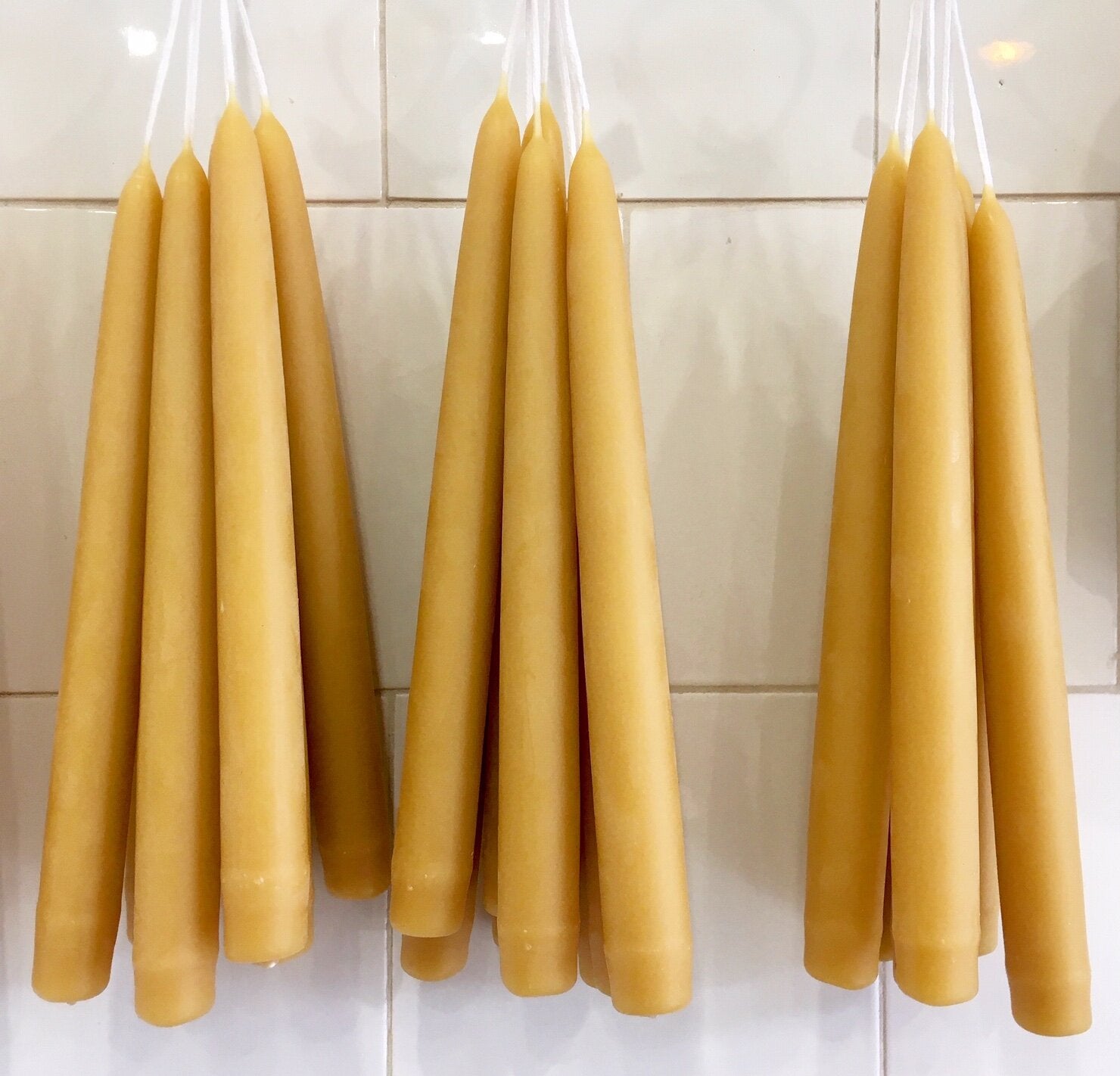 Hand dipped taper beeswax candles (pair) - The Bristol Artisan Handmade Sustainable Gifts and Homewares.