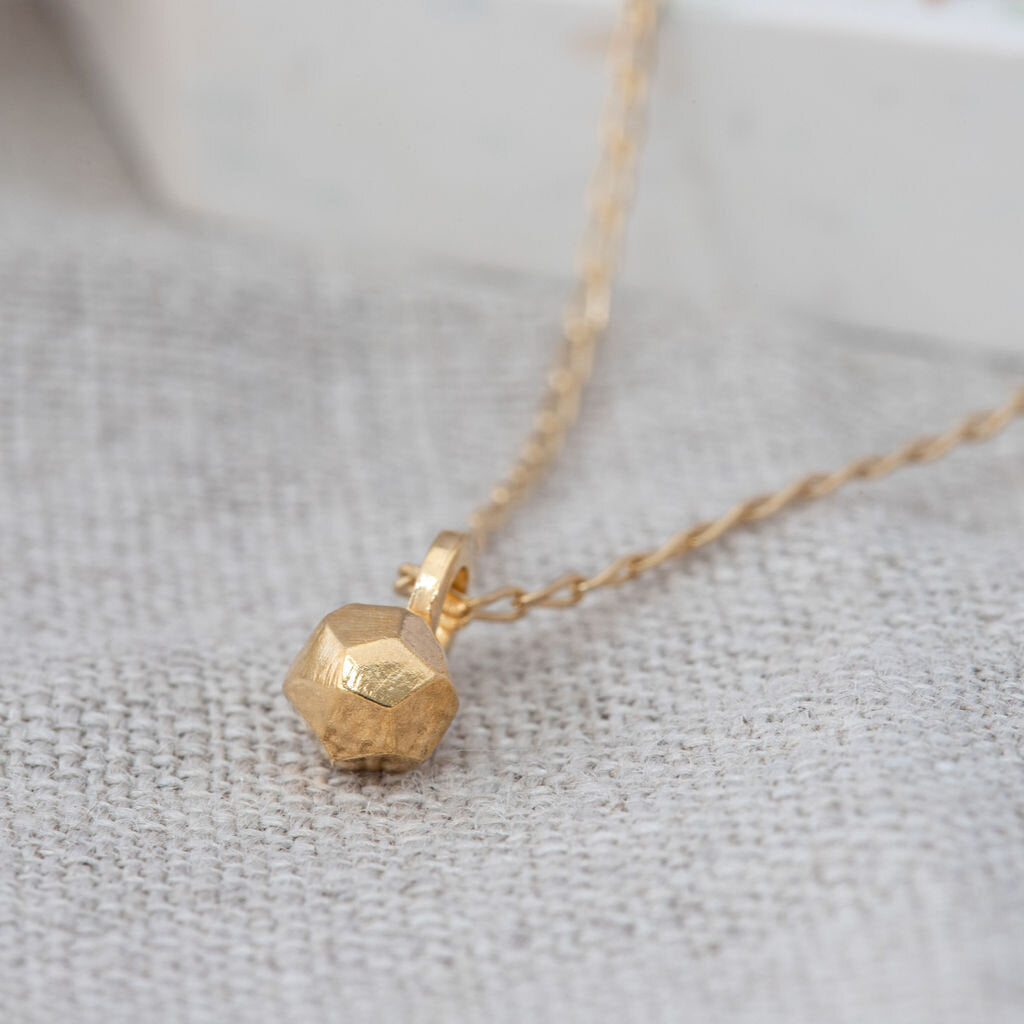 Mini meteorite necklace - gold - The Bristol Artisan Handmade Sustainable Gifts and Homewares.