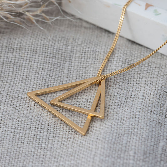 Double triangle Necklace - Gold - THE BRISTOL ARTISAN