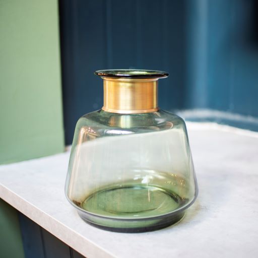 Green Glass Vase - The Bristol Artisan Handmade Sustainable Gifts and Homewares.