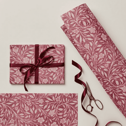 Gift Wrap - Pink Floral - The Bristol Artisan Handmade Sustainable Gifts and Homewares.