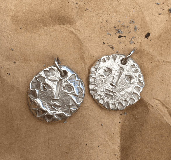 REYA Sun Face Reversible Small Coin Necklace Silver - The Bristol Artisan Handmade Sustainable Gifts and Homewares.