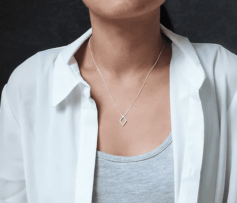 Small diamond necklace - silver - THE BRISTOL ARTISAN