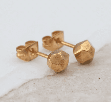 Mini meteorite earrings - gold - The Bristol Artisan Handmade Sustainable Gifts and Homewares.