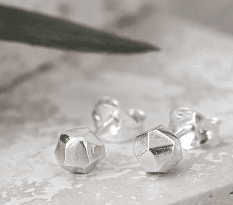 Mini meteorite earrings - silver - THE BRISTOL ARTISAN