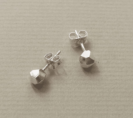 Mini meteorite earrings - silver - THE BRISTOL ARTISAN