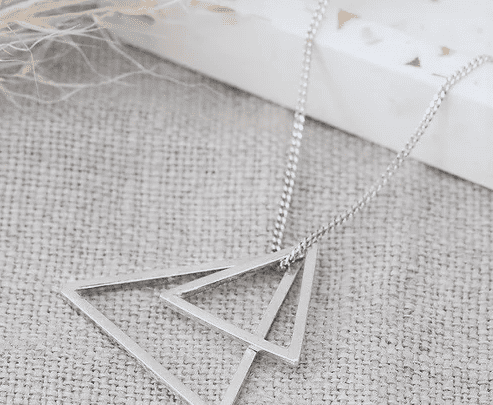 Double Triangle Necklace - Silver - The Bristol Artisan Handmade Sustainable Gifts and Homewares.