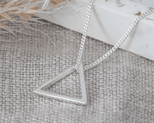 Small triangle necklace - silver - The Bristol Artisan Handmade Sustainable Gifts and Homewares.