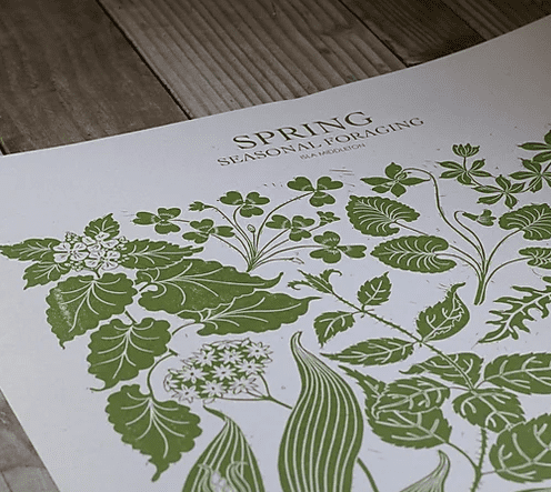 Spring foraging print - The Bristol Artisan Handmade Sustainable Gifts and Homewares.