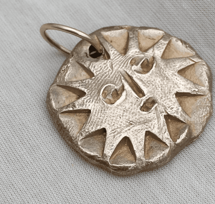 THEIA Sun Face Medium Coin Necklace Solid Bronze - The Bristol Artisan Handmade Sustainable Gifts and Homewares.