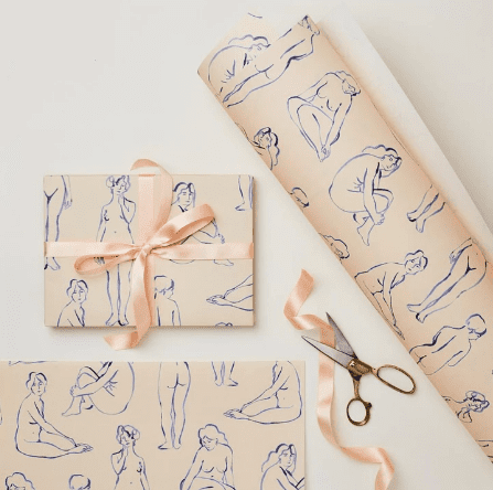 Gift Wrap - Blue Nudes - THE BRISTOL ARTISAN