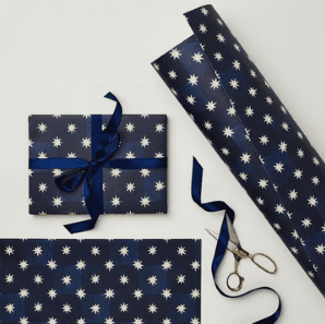 Gift Wrap - Navy star - The Bristol Artisan Handmade Sustainable Gifts and Homewares.