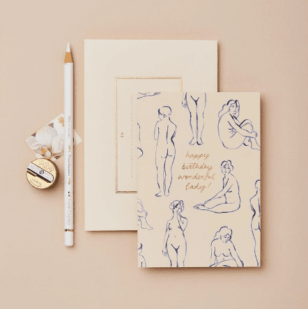 Nudes Happy Birthday Wonderful Lady - The Bristol Artisan Handmade Sustainable Gifts and Homewares.