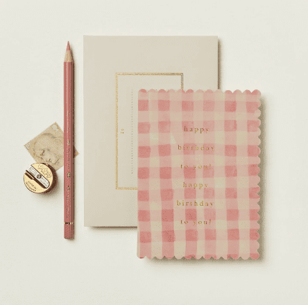 Pink Gingham 'Happy Birthday To You' Card - The Bristol Artisan Handmade Sustainable Gifts and Homewares.